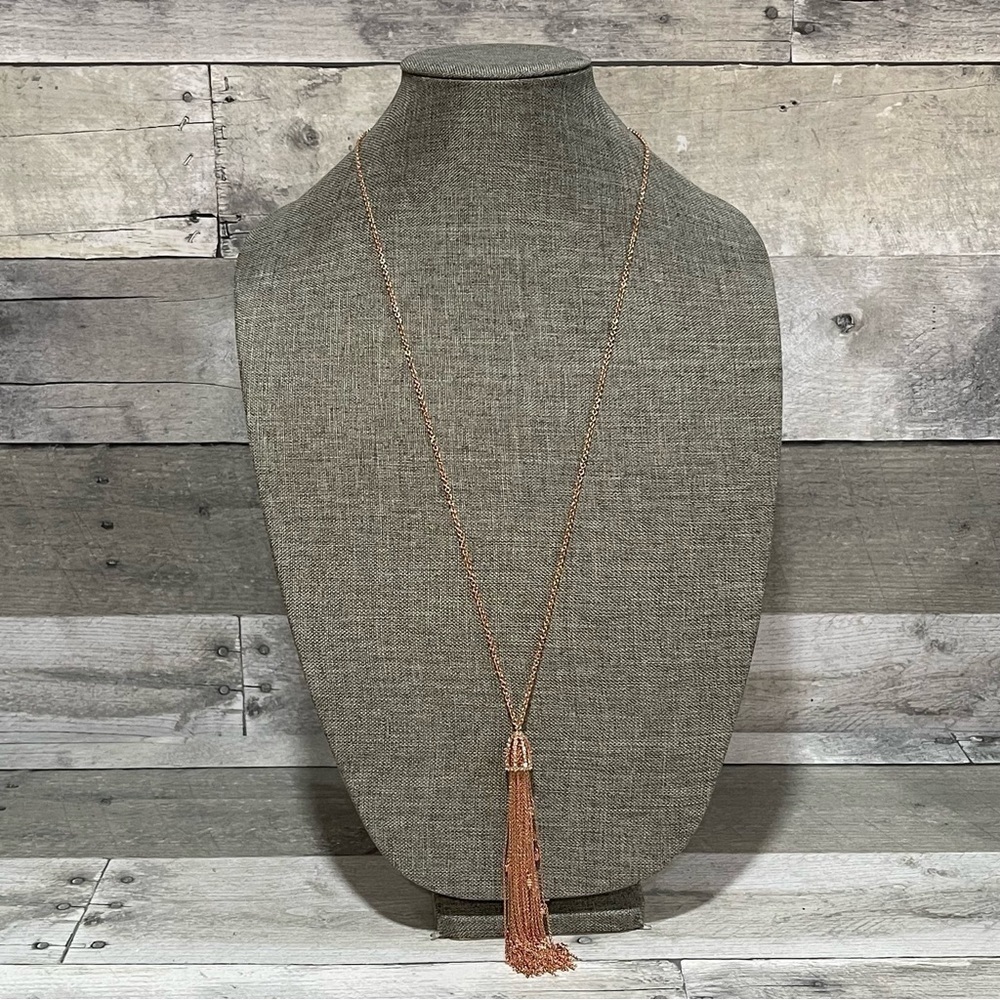 ALEXIS BITTAR Tassel Pendant Necklace in Rose Gold $155